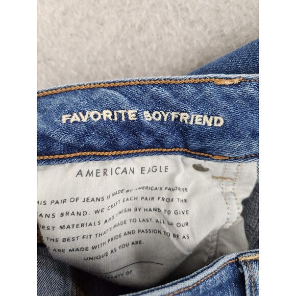 American Eagle Jeans Womens SZ  16 Blue Favorite Boyfriend Super Stretch Bootcut - Picture 8 of 14